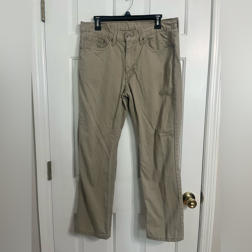 Men's Levi 514 Khaki Colored Pants - 34/30